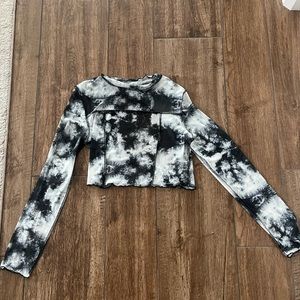 Black tye die open back crop top